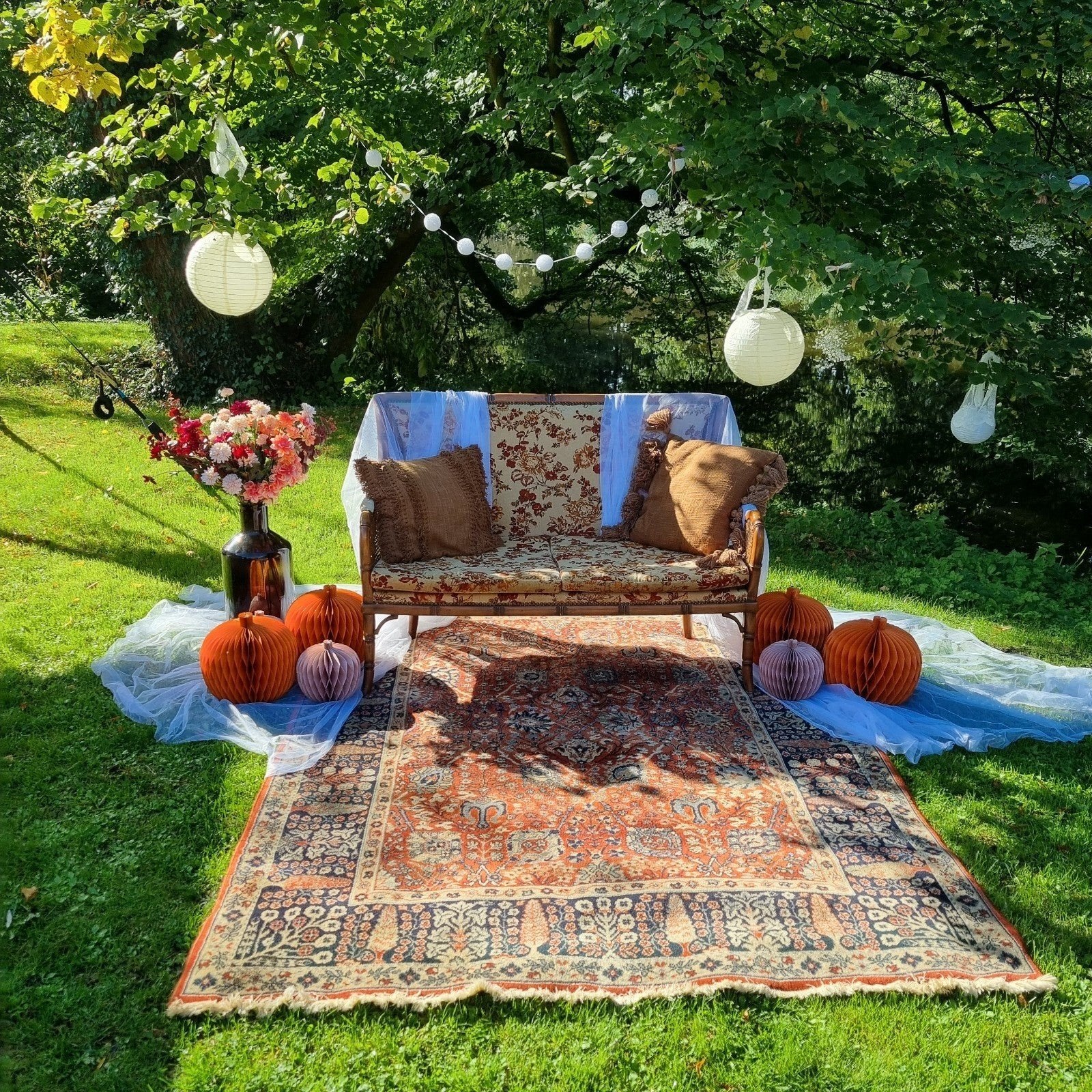 Bamboe bankje Vintage, Ophalen, Minder dan 75 cm, Tweepersoons, Minder dan 150 cm