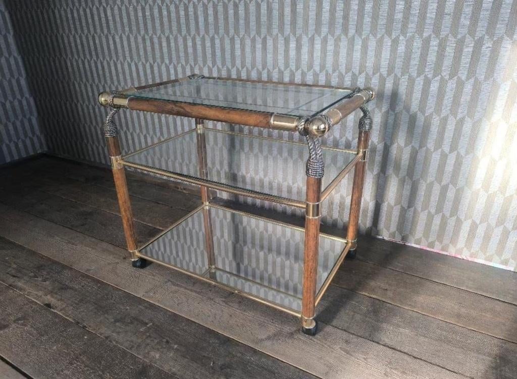 Hollywood Regency Serveerwagen - Curvasa Stijl, Ophalen, Brocante, Meerkleurig, Overige materialen