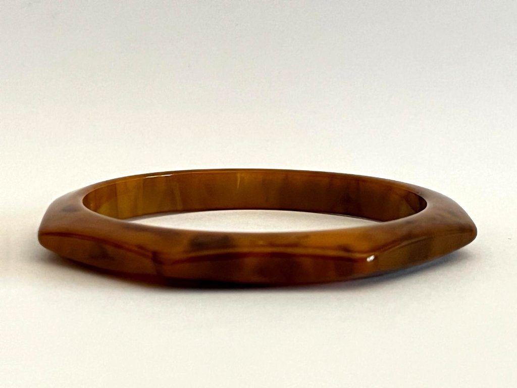 Mooie 8 Kantige Amber kleurige Bakeliet/Catalin Armband, Verzenden, Zo goed als nieuw, Overige materialen