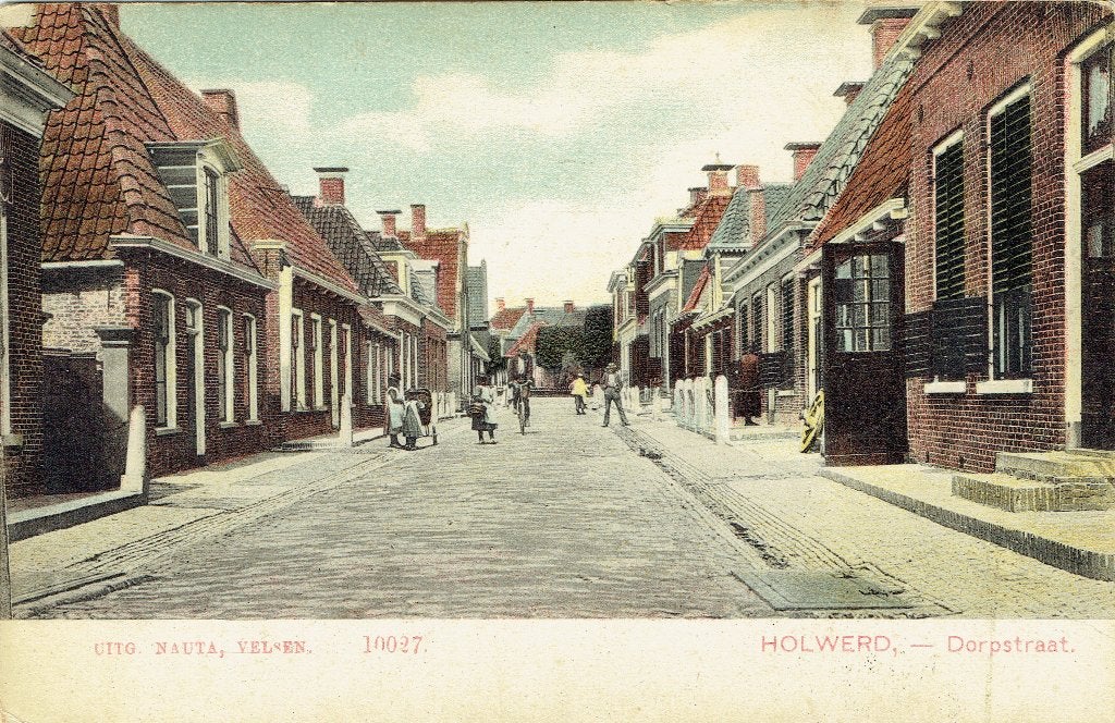 Ansichtkaart Holwerd (Fr) Dorpsstraat, Verzamelen, Verzenden, Voor 1920, Ongelopen, Friesland