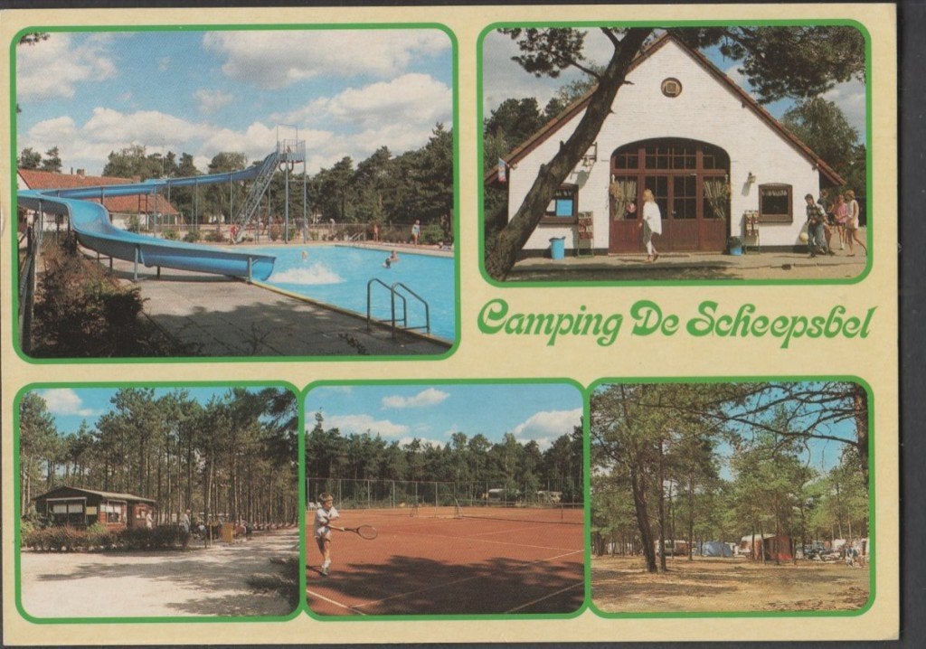 Doornspijk 4 luik Camping De Scheepsbel Zwembad Tennis 1988, Verzenden, 1980 tot heden, Gelopen, Gelderland
