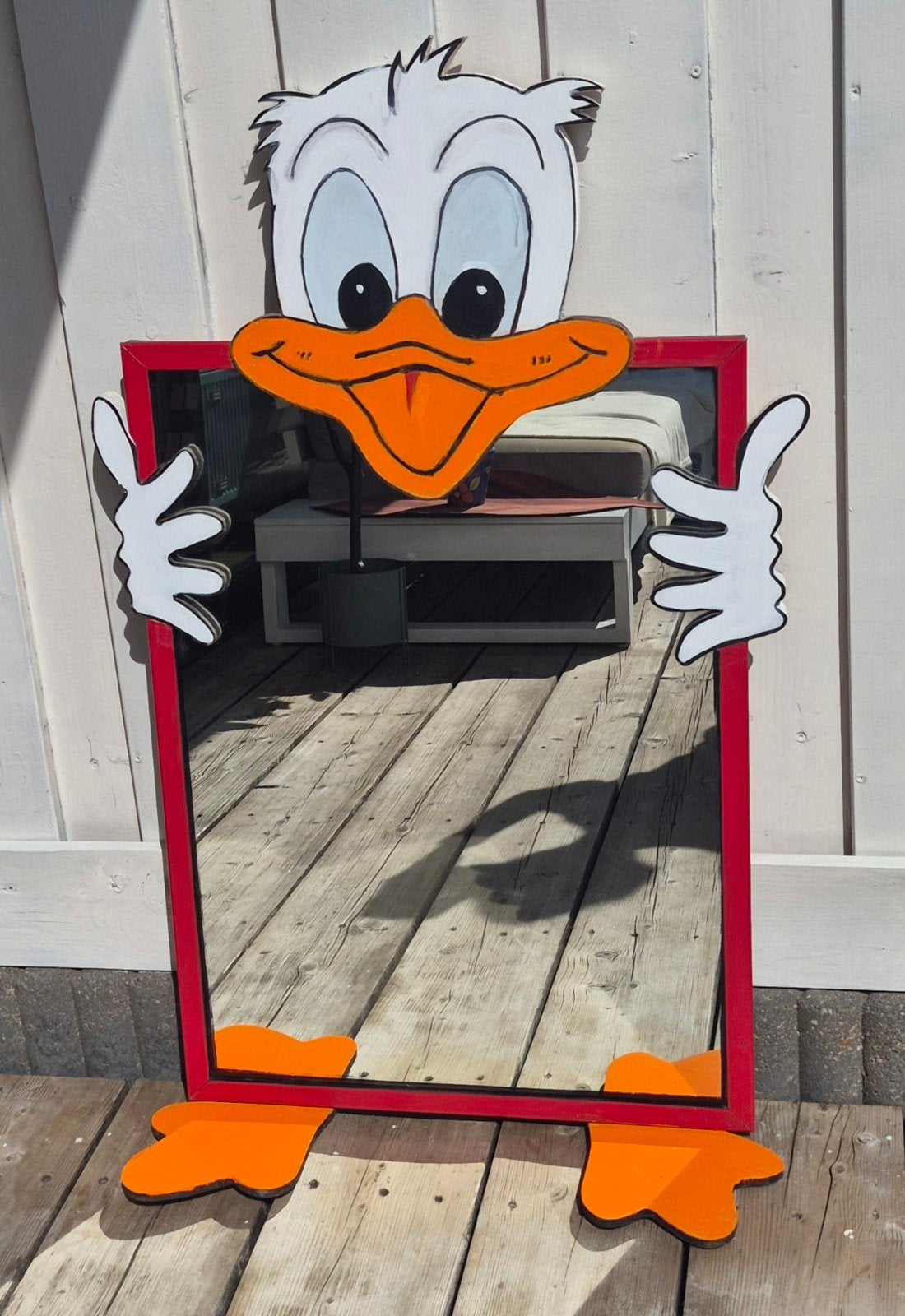 Handgemaakte Donald Duck spiegel - 100x57cm, Ophalen, Rechthoekig, Minder dan 100 cm