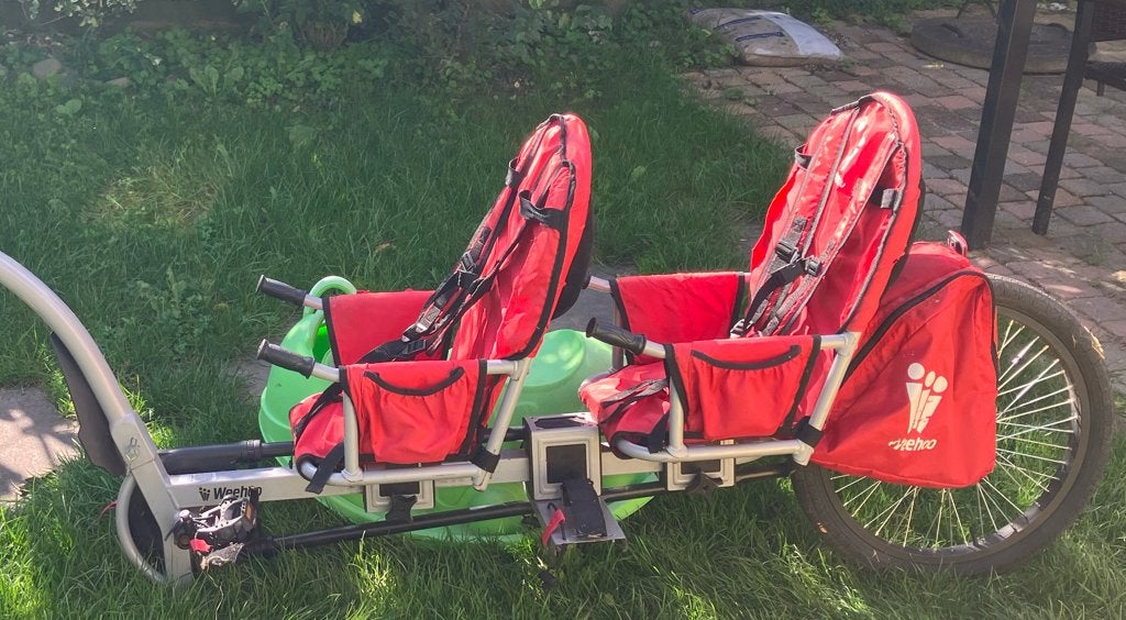 Weehoo iGo Two fietskar voor 2 kinderen, Ophalen, Gebruikt
