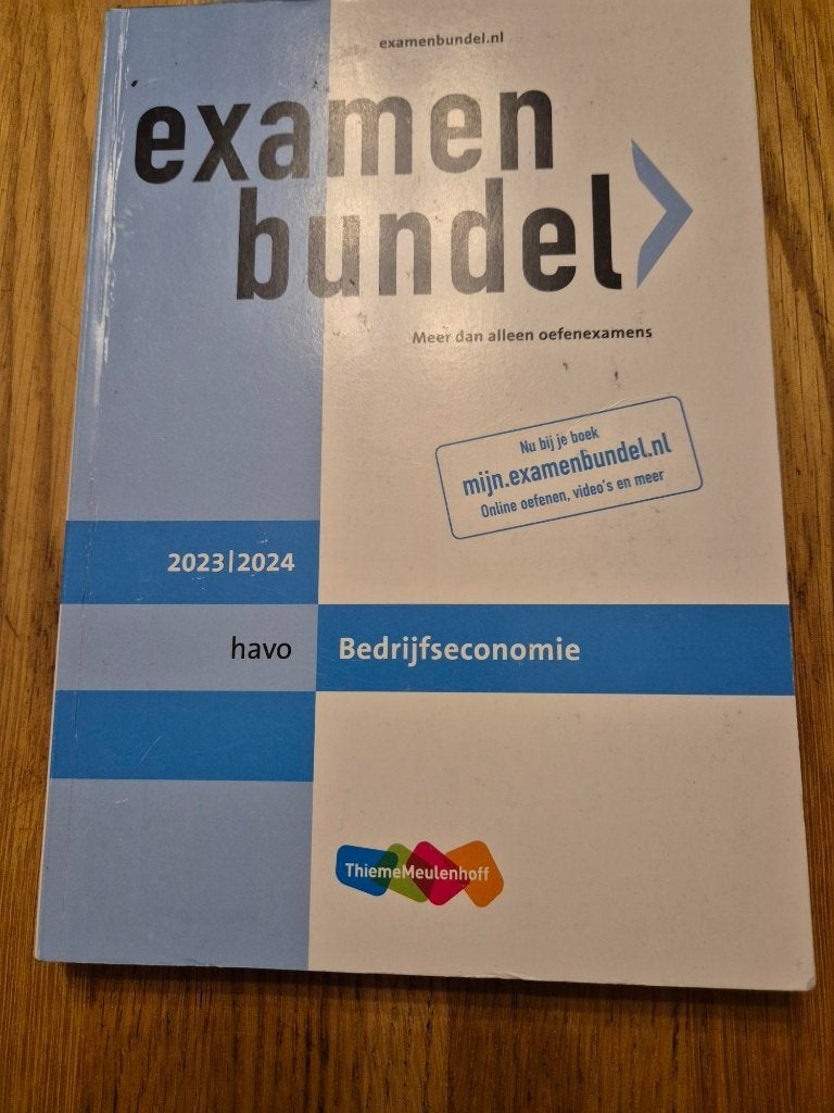 examen bundel bedrijfseconomie havo, Bedrijfseconomie of M&O, Ophalen, Gelezen, HAVO