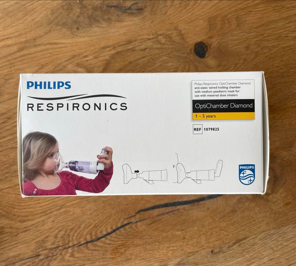 Philips OptiChamber Diamond + Masker Medium (1-5 jaar), Diversen, Verpleegmiddelen, Ophalen of Verzenden, Nieuw