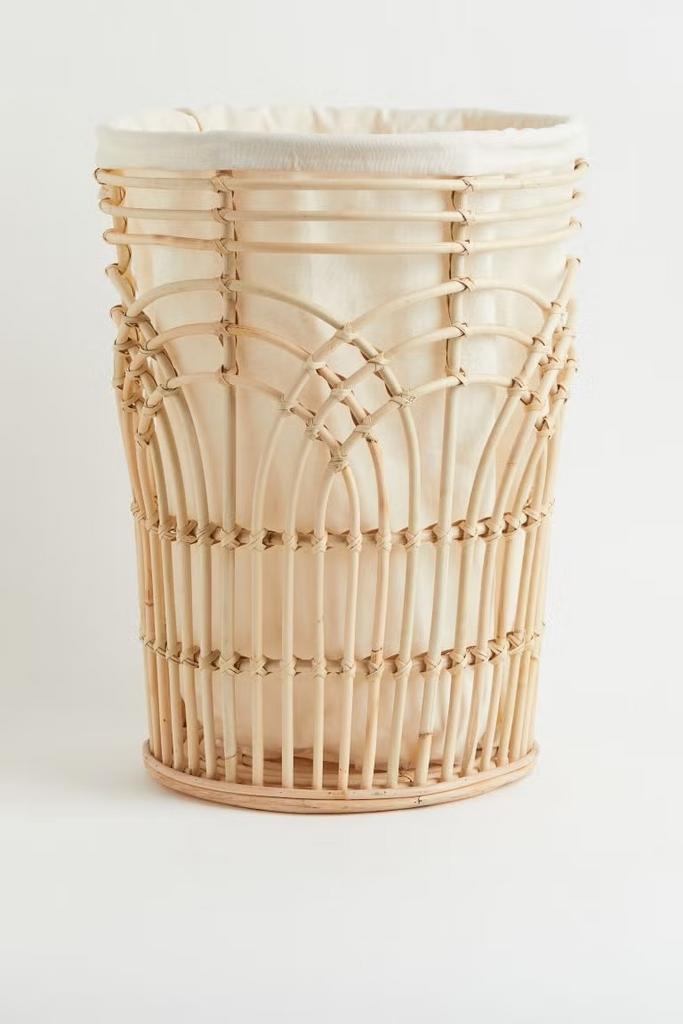 Rotan wasmand/rattan laundry basket - zo goed als nieuw, Ophalen, Mand, Rond, Zo goed als nieuw