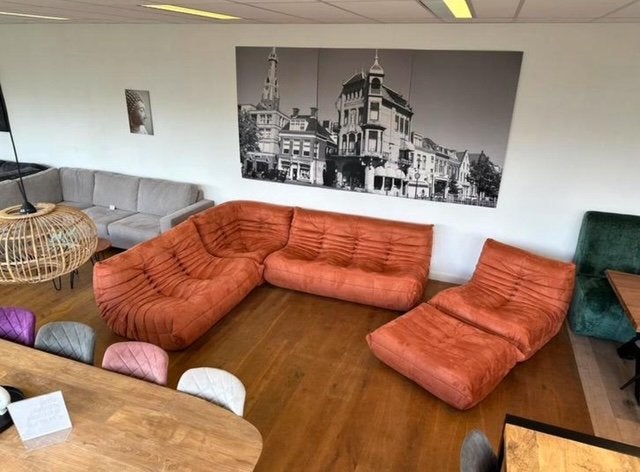 Hoekbank in de stijl van Ligne Roset, NIEUW!, Nieuw, Ophalen of Verzenden, Vierpersoons of meer, Stof