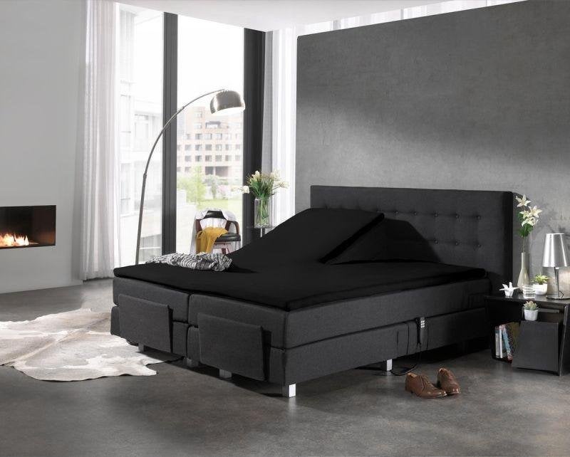 Luxe Splittopper Hoeslaken Zwart – 160x200-220 cm, Verzenden, Overige merken, Jersey, Hoeslaken of Sloop