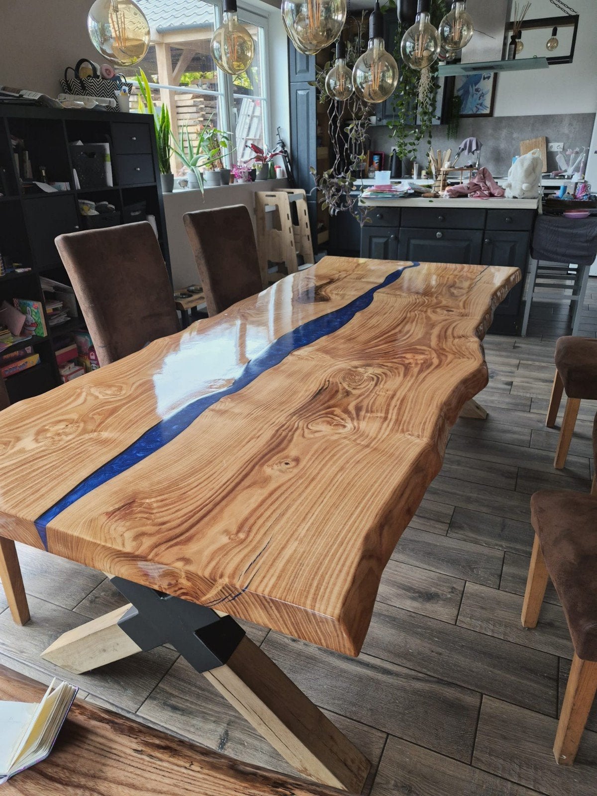 epoxy boomstam tafel, Ophalen, Rond, 200 cm of meer, 100 tot 150 cm
