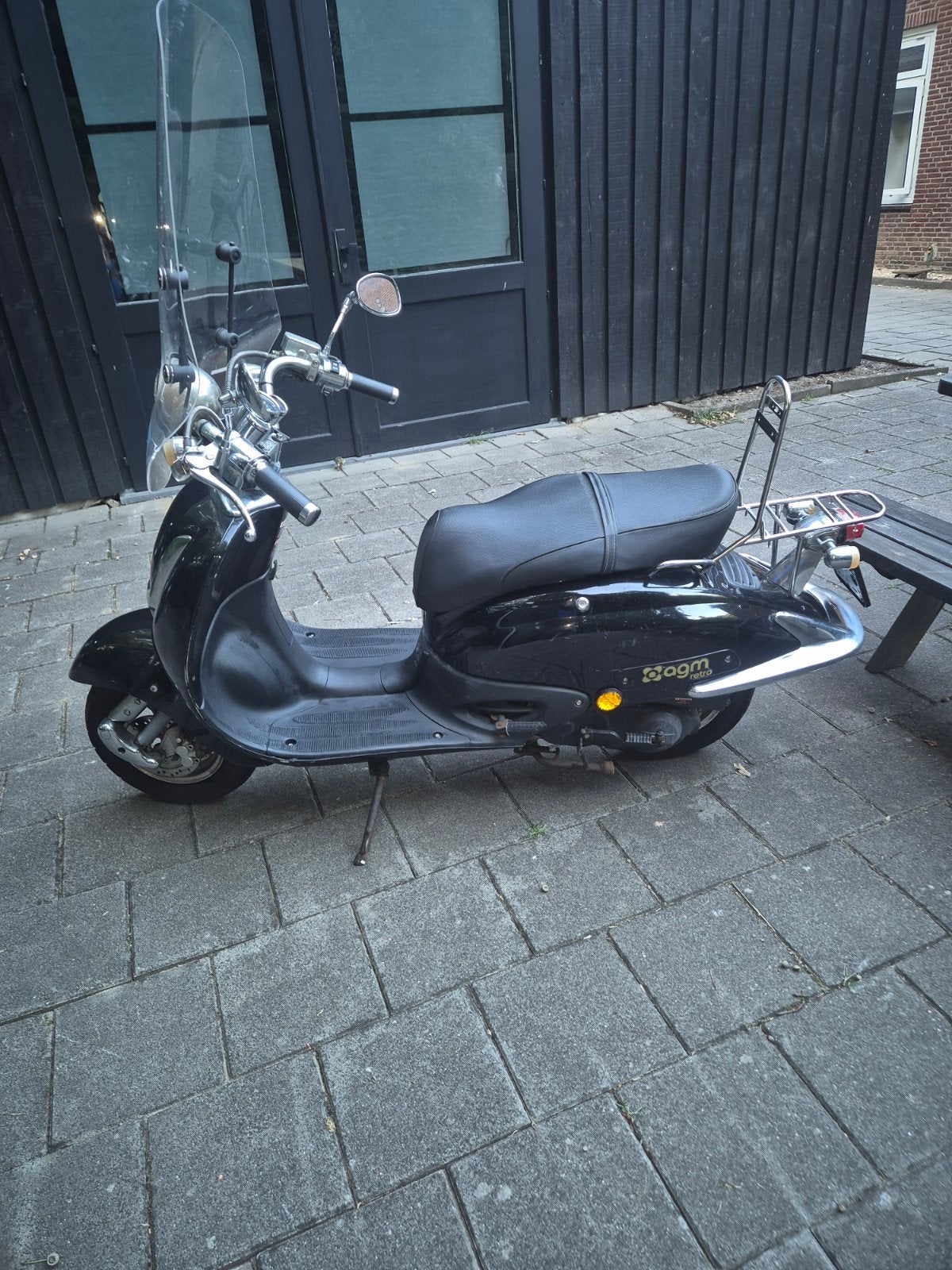 AGM Retro Scooter Zwart - Goed Onderhouden, Fietsen en Brommers, Ophalen, Gebruikt, Benzine, Overige merken