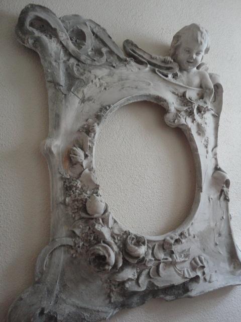 prachtige antieke GIPSEN ENGELEN LIJST/ wandpaneel/ ornament, Antiek en Kunst, Ophalen