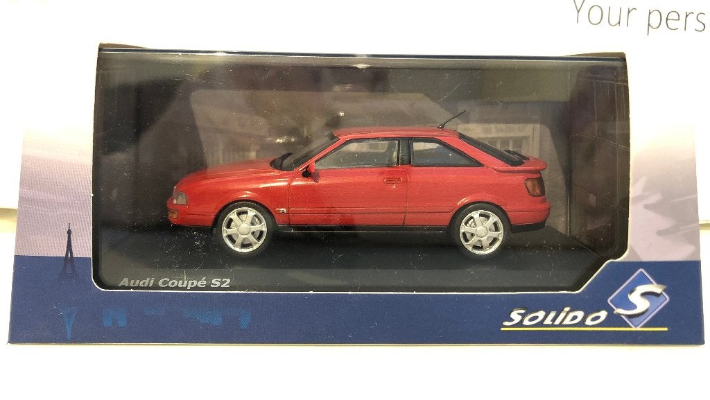 Solido 1:43 Audi S2 Coupe 1992 rood nieuw in display, Ophalen of Verzenden, Nieuw, Auto, Solido