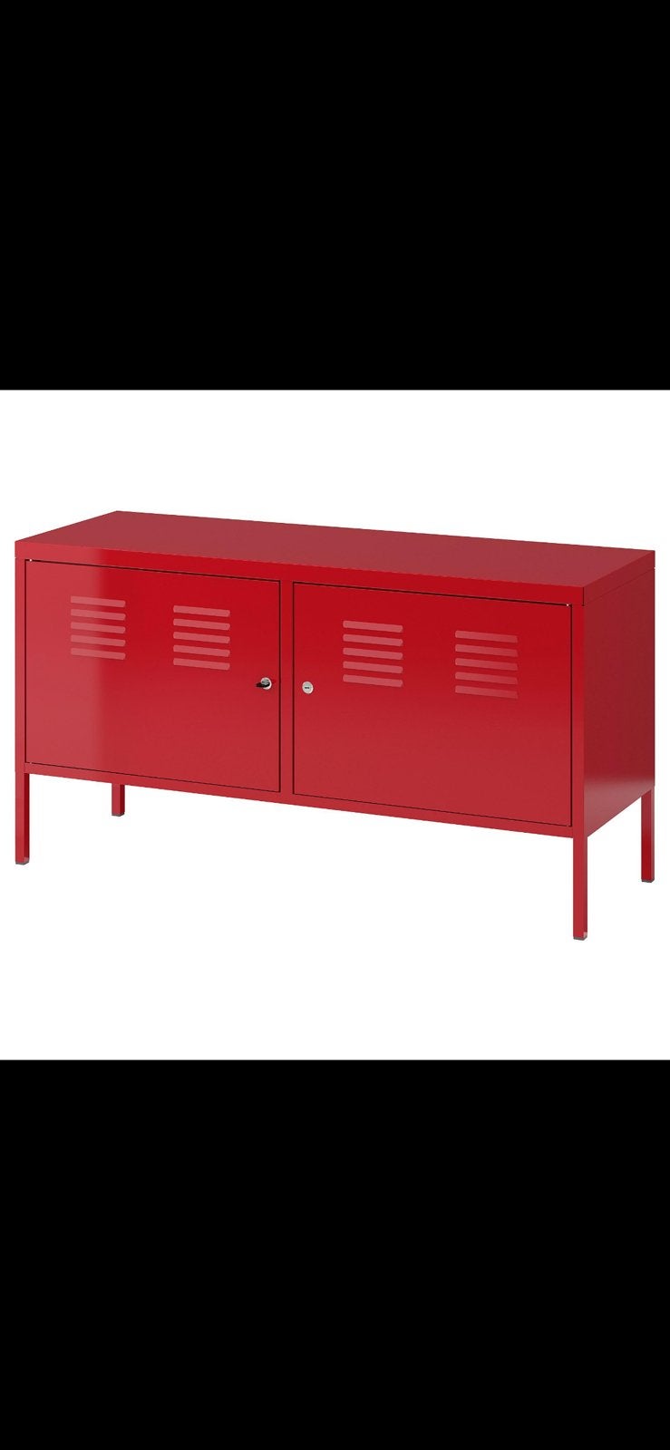 Rode metalen ikea ps metaal locker dressoir, Ophalen, Gebruikt