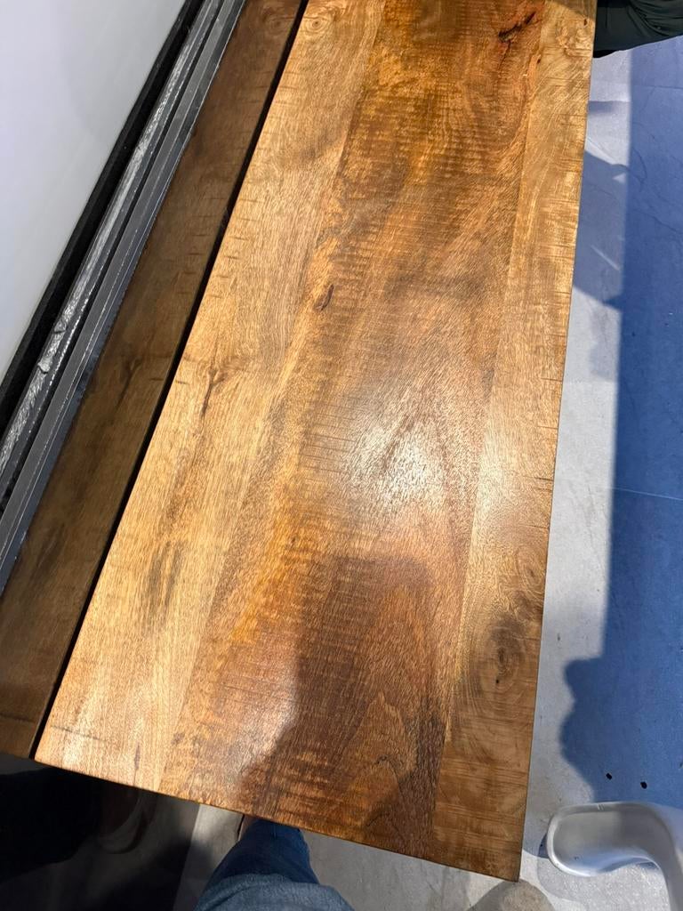 Mango houten bank / eettafelbank tuinbank nieuw! In doos., Ophalen, Nieuw, Rechte bank, Minder dan 150 cm
