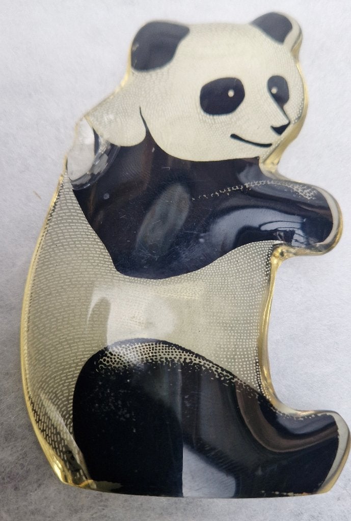 Zittende PANDA Opart Braziliaanse beeldhouwer A. PALATNIK, Gemerkt, Beeld, Ophalen of Verzenden, 11 cm
