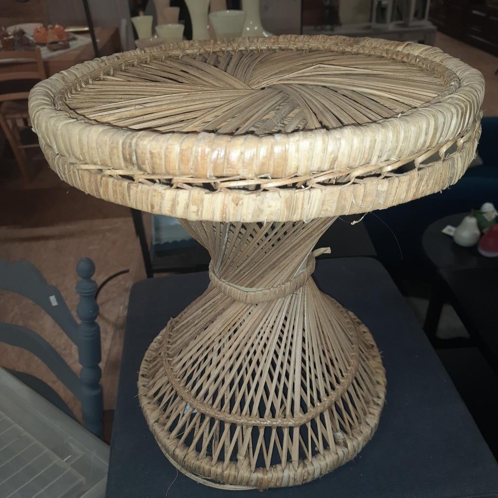 Rond rotan bijzettafeltje, Ophalen of Verzenden