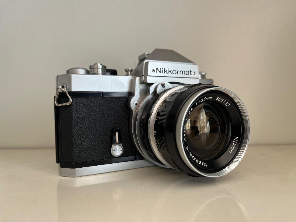Nikkormat FT2 met Nikkor-S Auto 1:2.8 f=35mm, Ophalen, Gebruikt, Spiegelreflex, Nikon