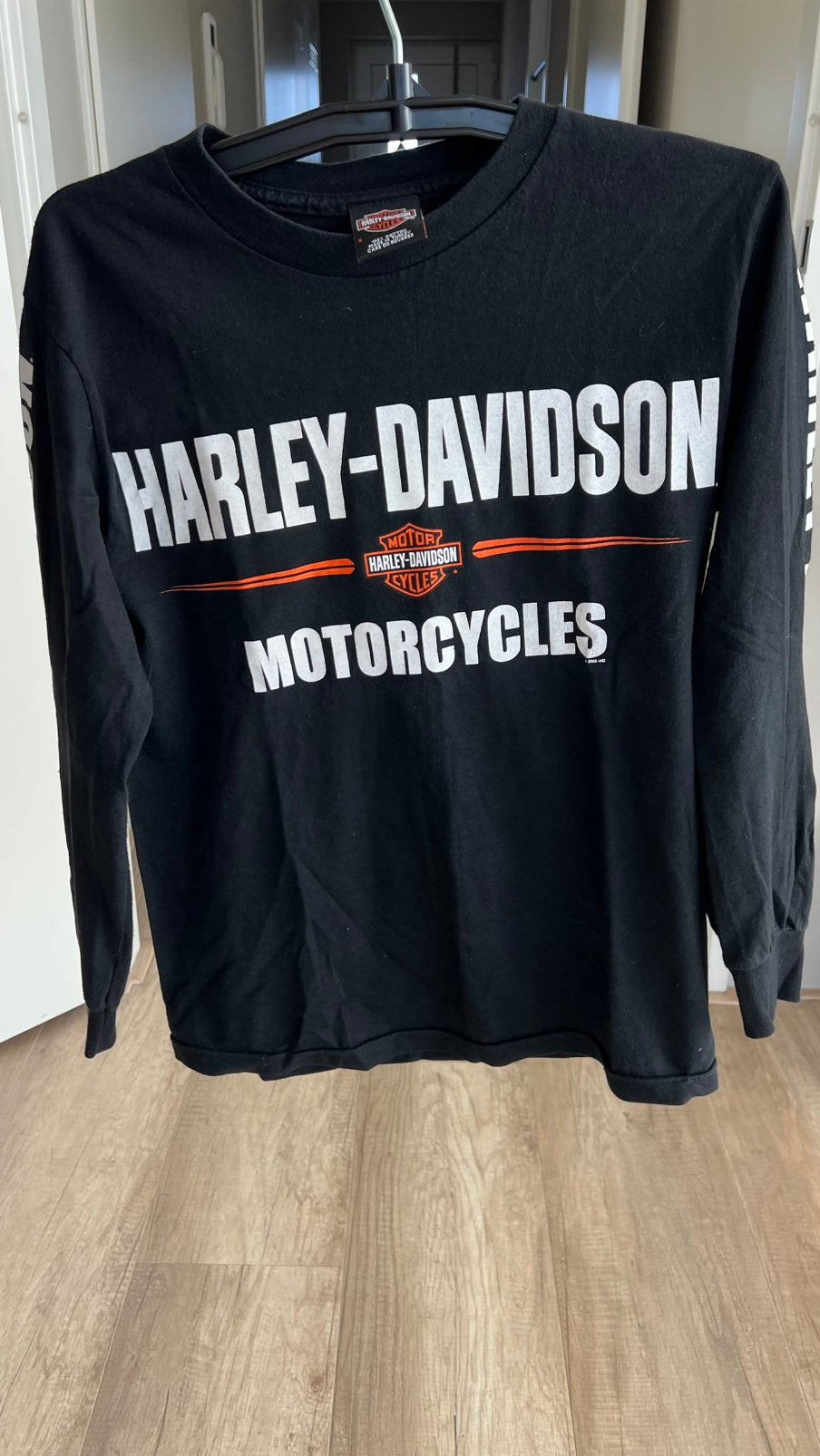 Zwarte Harley Davidson long sleeve maat S, Zwart, Ophalen of Verzenden, Zo goed als nieuw, Lange mouw