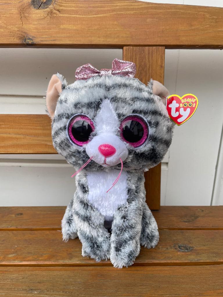 Ty beanie knuffel kat poes Kiki - 24 cm NIEUW, Ophalen of Verzenden, Nieuw