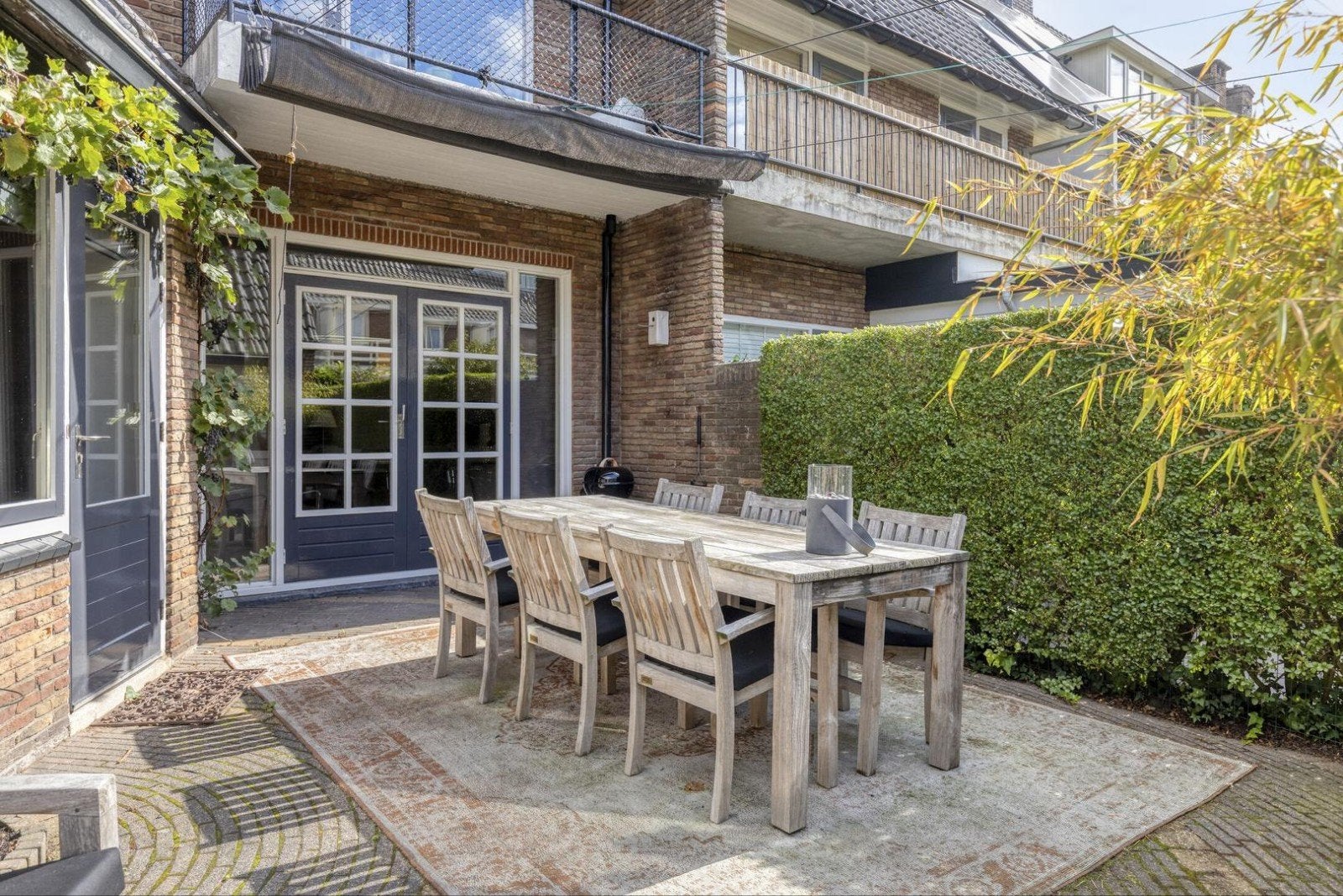 Annapart Teak Tuintafel met 6 Stoelen en Kussens, Tuin en Terras, Ophalen, Gebruikt, 6 zitplaatsen, Teakhout