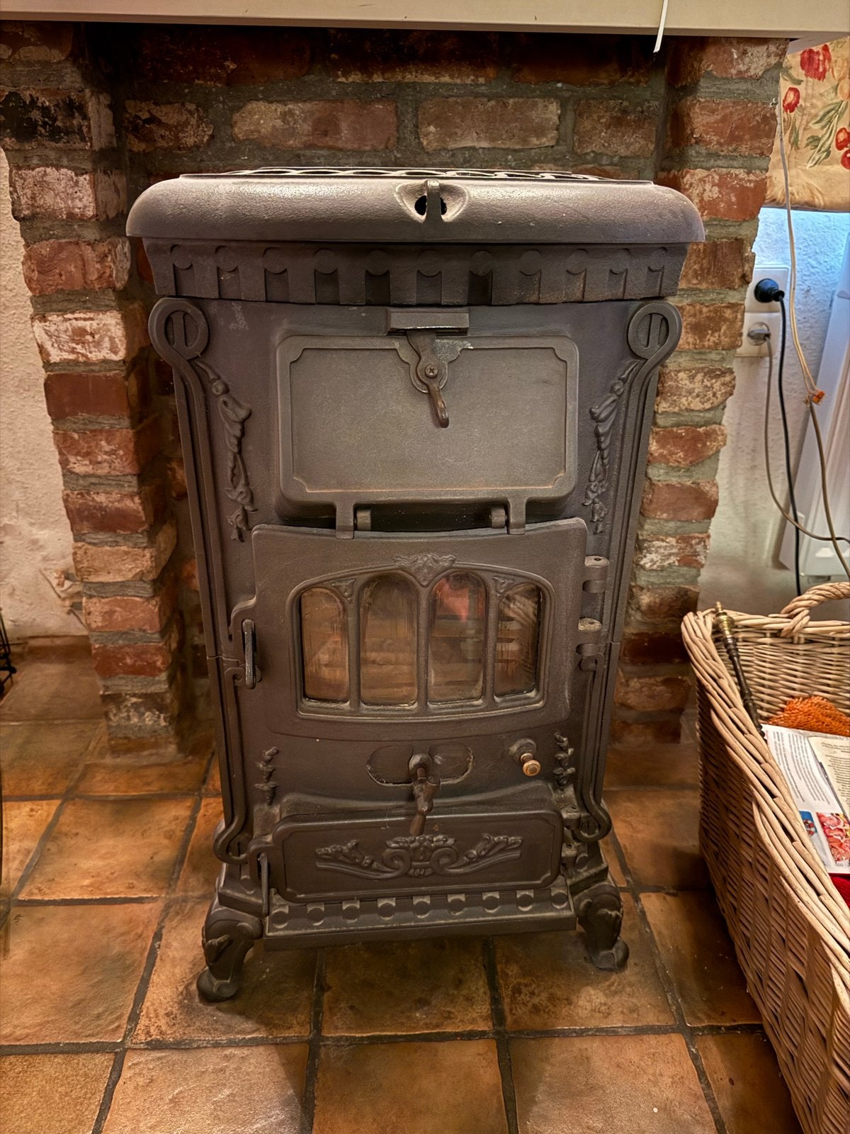 Antieke Thermocet Rose Hout- en Kolenkachel (10,5 kW), Ophalen, Gebruikt, Vrijstaand, Hout