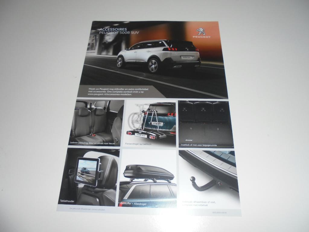 leaflet Peugeot 5008 accessoires  2019, Ophalen of Verzenden, Nieuw, Peugeot