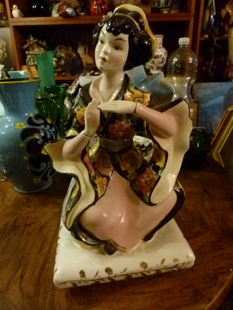 vintage Liani mid-century Italy Chinees figuur vrouw, Antiek en Kunst, Antiek | Porselein, Ophalen