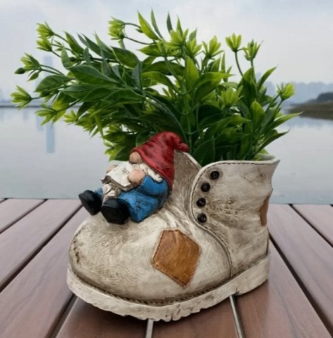 Planten potje Kabouter op schoen, Kunststof, Nieuw, Ophalen of Verzenden, Overige vormen