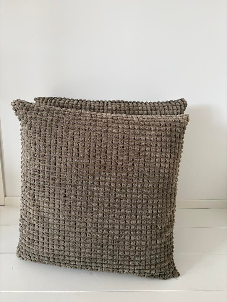 Set van 2 groen leef kussens - 70x70, Ophalen, Zo goed als nieuw, Groen, Vierkant