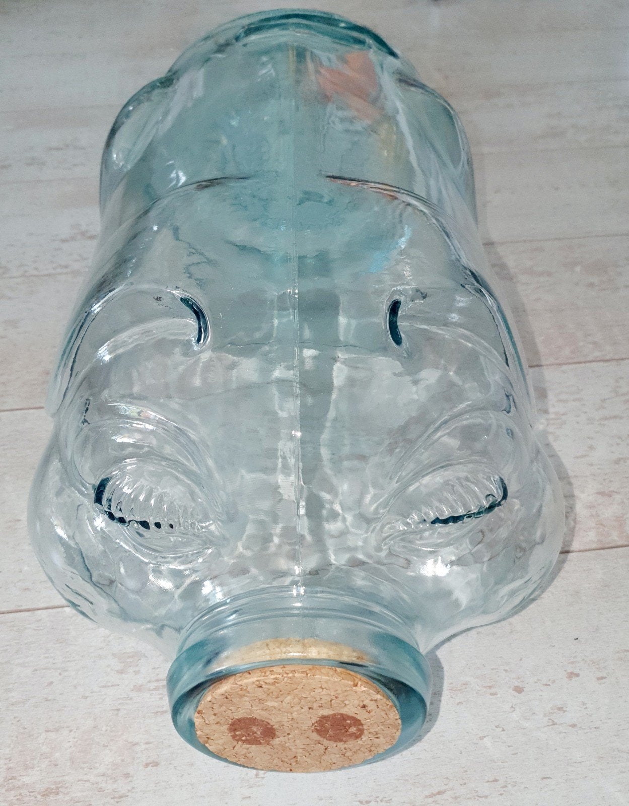 Groot varken van geperst glas Libbey jaren 70 spaarpot, Ophalen