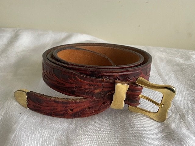 Vintage Western Leren riem Custom Canada 38, Kleding | Dames, Minder dan 3 cm, Echt leder, Ophalen of Verzenden, Zo goed als nieuw