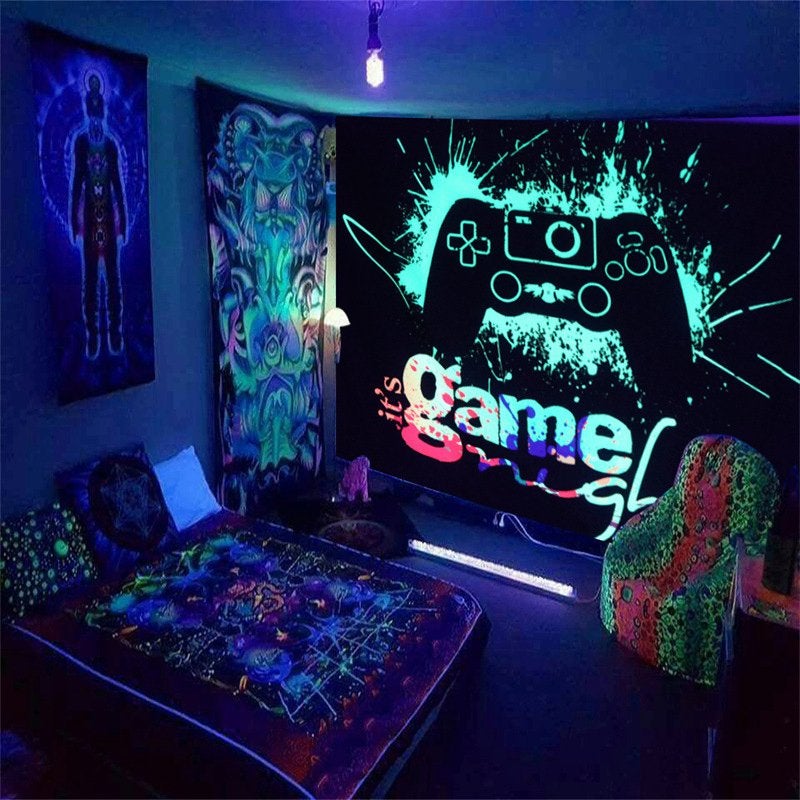 Gamer Glow In The Dark Wandkleed 3D Wand Kleed Lichtgevend, Huis en Inrichting, Verzenden, Nieuw, Wandkleed