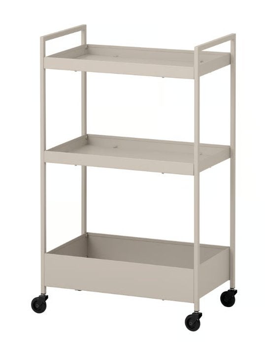 Ikea NISSAFORS Roltafel - keukentrolley, beige, Huis en Inrichting, Ophalen, Zo goed als nieuw