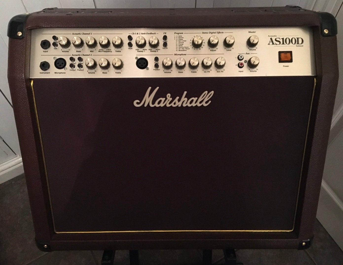 Marshall Acoustic Soloist AS100D 100-Watt 2-kanaals 2x8", Muziek en Instrumenten, Ophalen, Zo goed als nieuw, 100 watt of meer