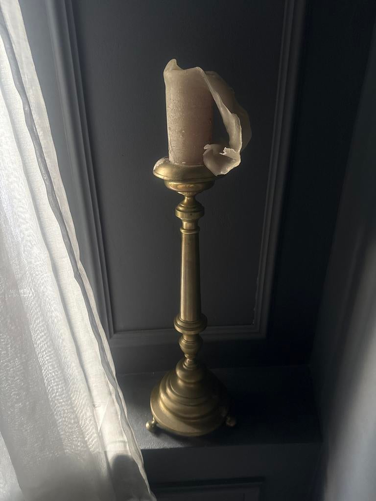 2x antieke Vergulde kandelaar, 60cm hoog, Ophalen, Overige materialen