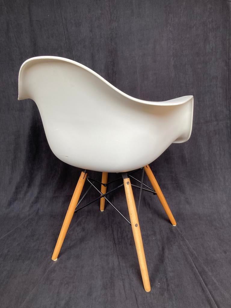Namaak Eames stoel - Wit met houten poten, Ophalen, Gebruikt, Wit, Eén