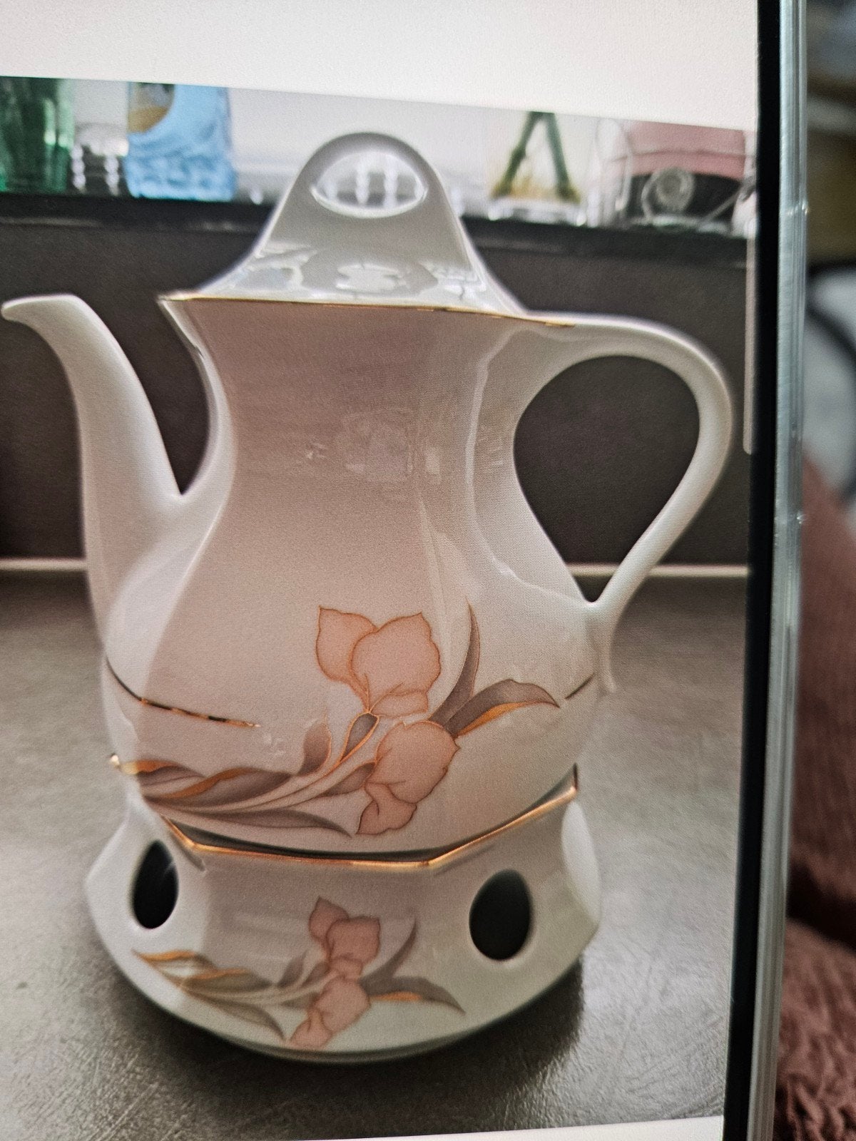 porselein theepot en theelicht, Huis en Inrichting, Keuken | Servies, Ophalen, Porselein, Overige stijlen, Overige typen