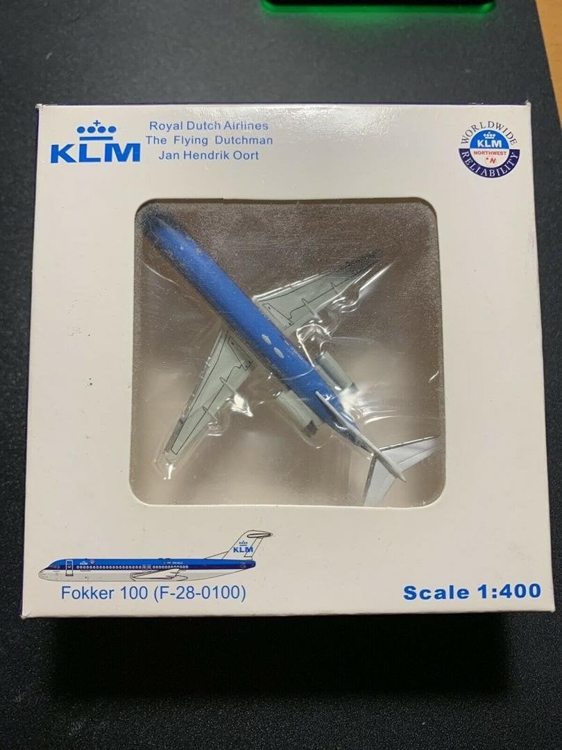Gezocht klm fokker 100 1:400 van JCwings, Ophalen of Verzenden, Zo goed als nieuw, Schaalmodel