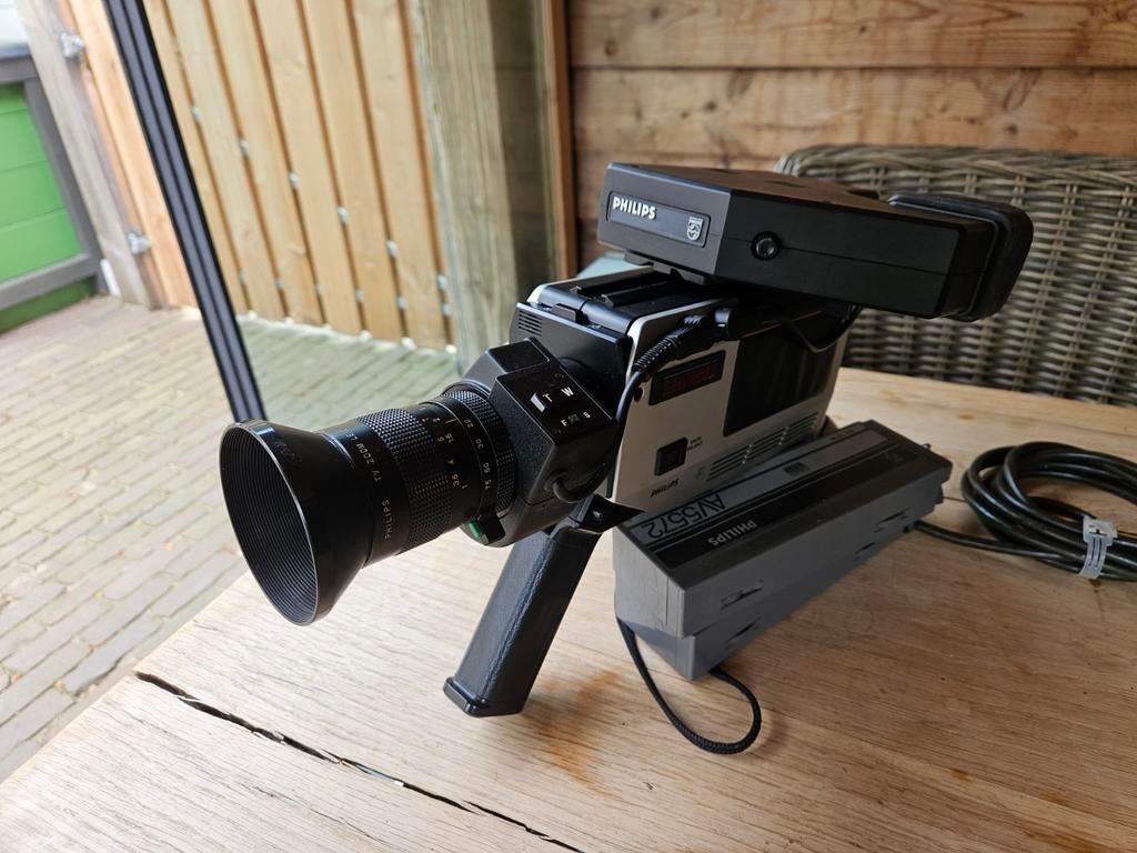 Vintage Philips Videocamera met Tas en Accu, Ophalen of Verzenden, Overige soorten, Camera