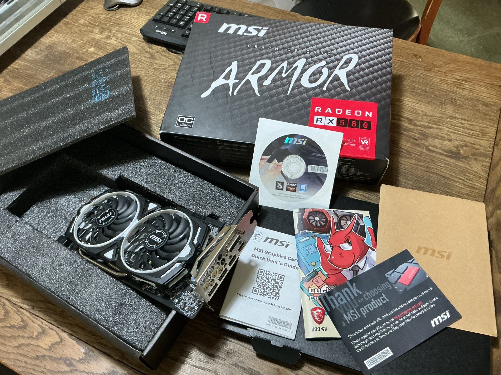 MSI RADEON ARMOR OC RX580 8gb boxed., Ophalen of Verzenden, Zo goed als nieuw, GDDR5, PCI-Express 3