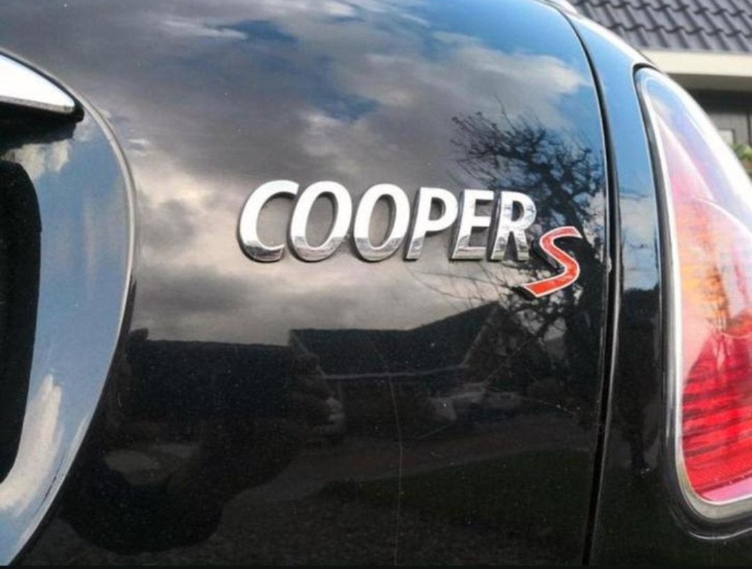 Nieuwe Mini CooperS of Cooper sticker auto mat chroom, Ophalen of Verzenden