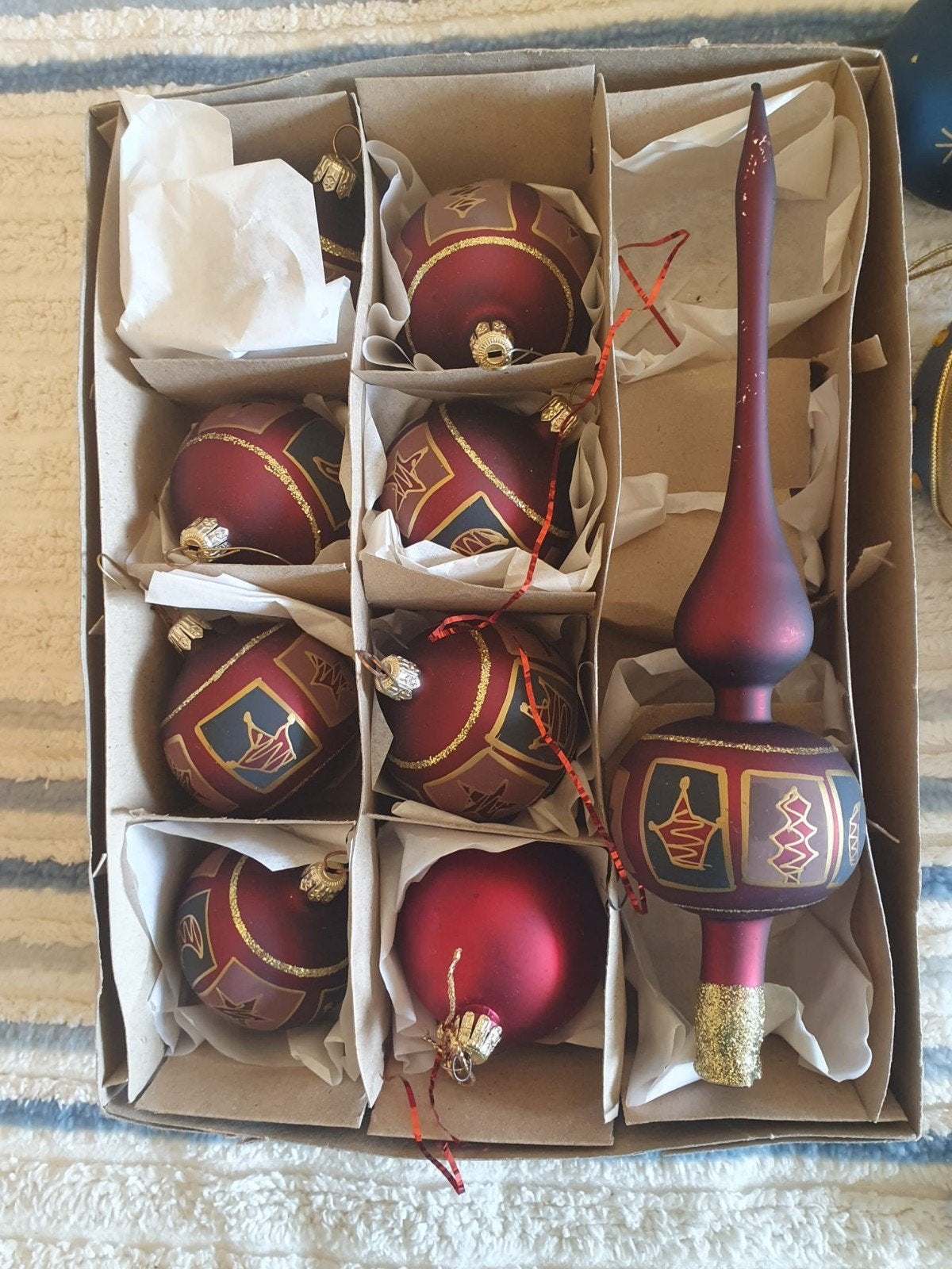 8 kerstballen met piek, Ophalen of Verzenden, Nieuw