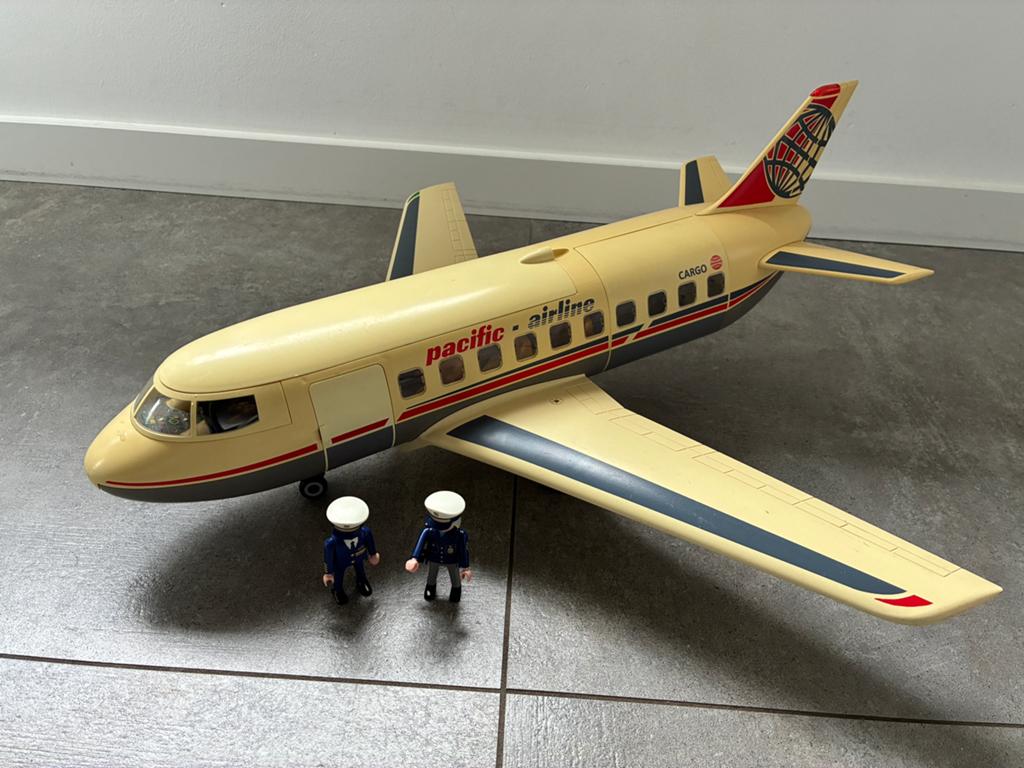 Playmobil vliegtuig Pacific Airlines 4310 met piloten, Kinderen en Baby's, Speelgoed | Playmobil, Ophalen of Verzenden, Gebruikt