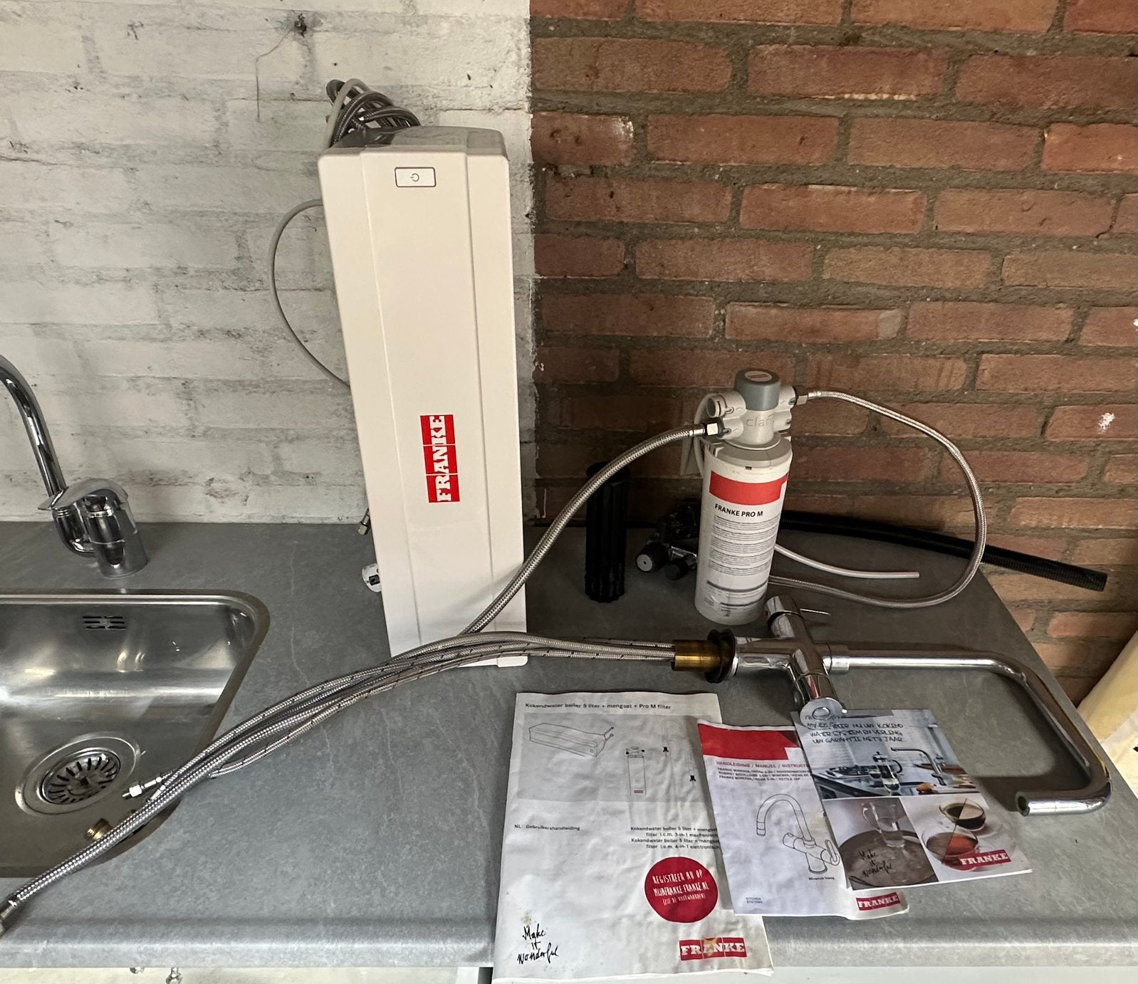 Franke kokend water kraan 3-in-1 compleet set, Overige typen, Ophalen of Verzenden, Metaal, Overige merken