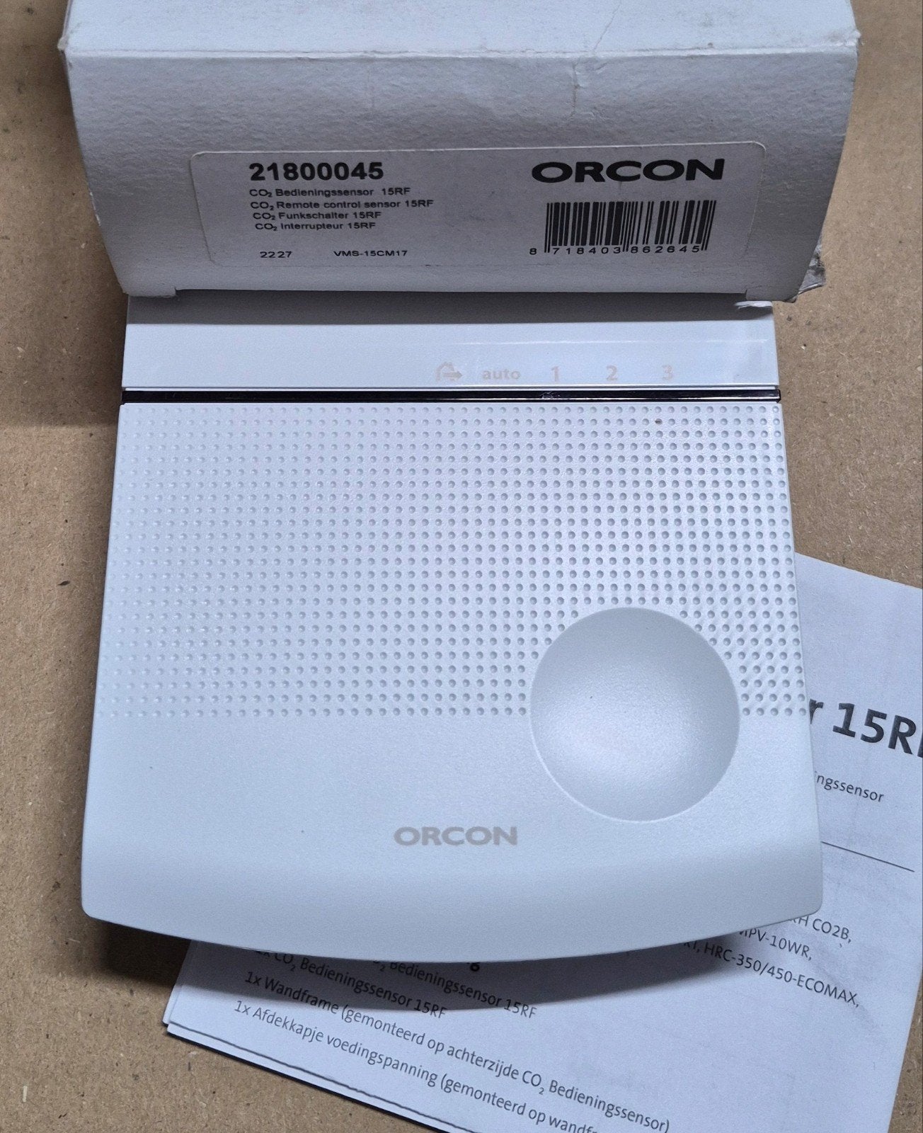 Orcon CO2 Bedieningssensor Afstandsbediening 15RF 2180045, Ophalen of Verzenden, Afzuiger