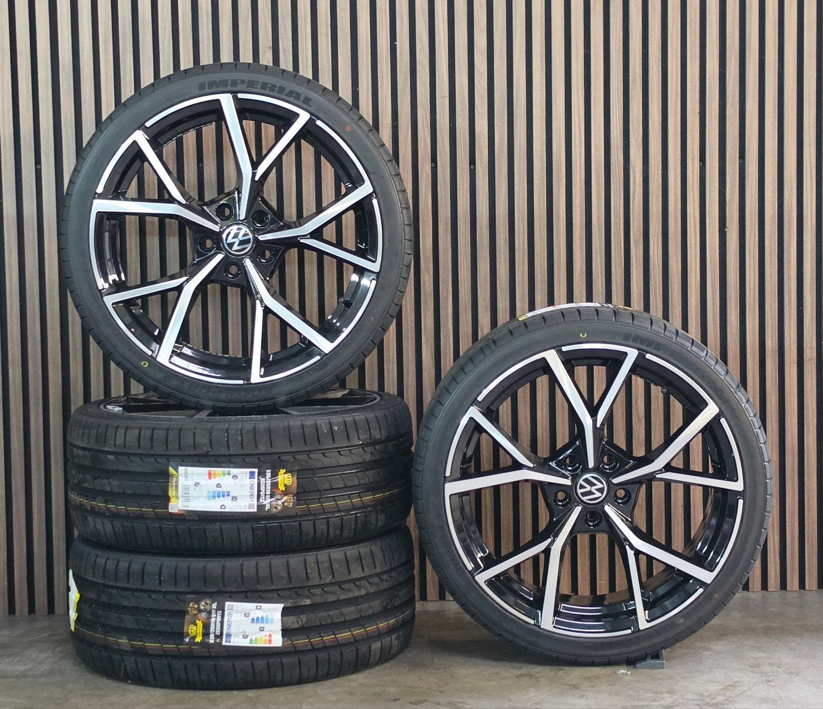 NIEUWE 19" Estoril look Velgen+NIEUWE Banden 5x112 VW Golf, 19 inch, Rc, Banden en Velgen, Nieuw