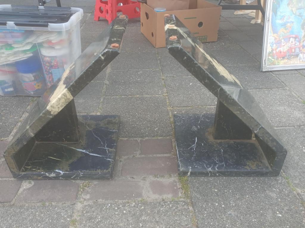 Zware marmeren salontafel poten, Ophalen, Minder dan 50 cm, Gebruikt, Minder dan 50 cm