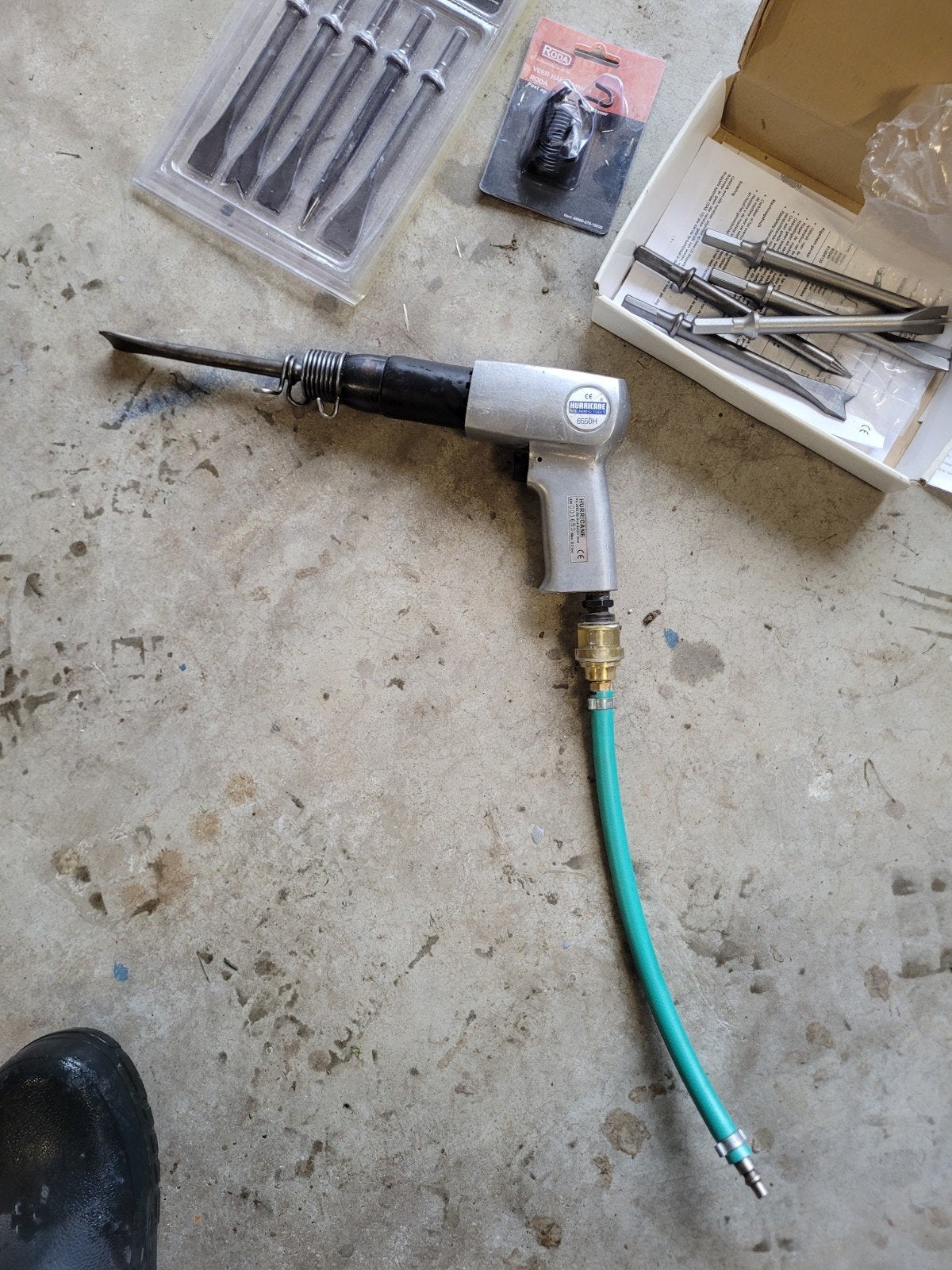 Luchthamer / Hakhamer met beitels voor voegen, Ophalen of Verzenden