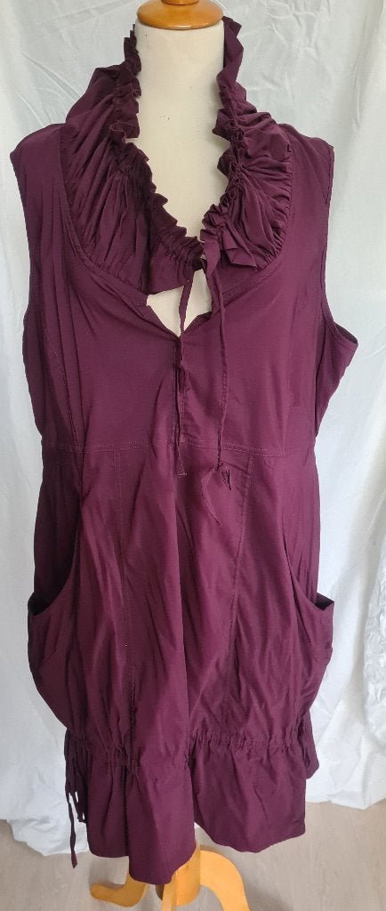 Nette bloes / jurk, mt 48, paars, aubergine kleur., Paars, Maat 46/48 (XL) of groter, Ophalen of Verzenden, Gedragen