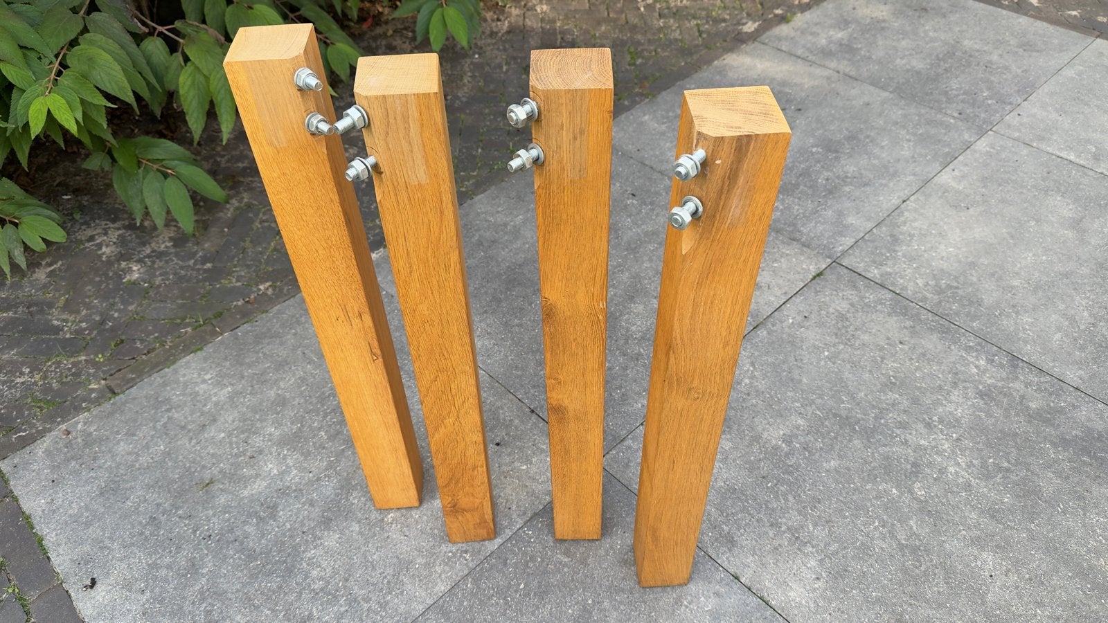 Set van 4 eikenhouten tafelpoten - 7x7 cm, 74 cm hoog, Tafelpoot, Minder dan 50 cm, 50 tot 100 cm, Ophalen of Verzenden